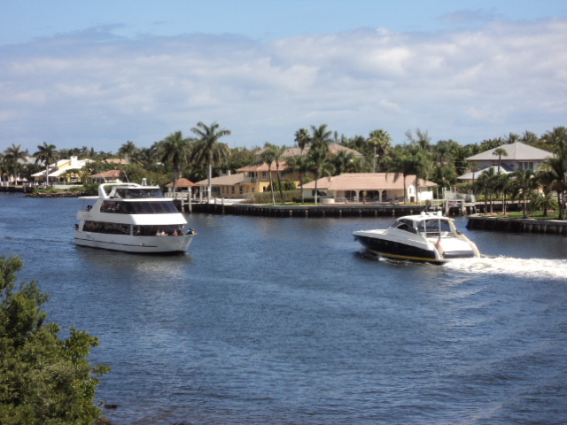 Boating was busy today on the intercoastal
